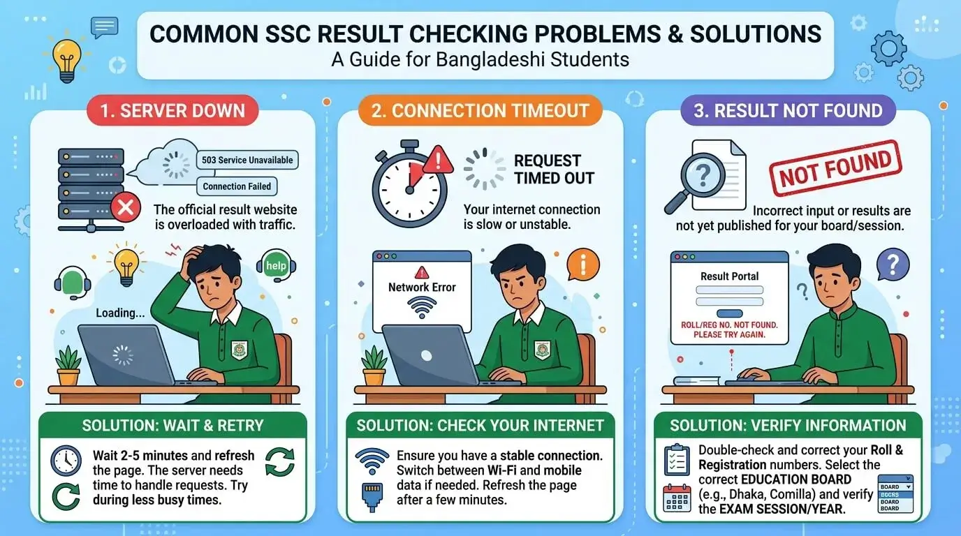 ssc result server down solution