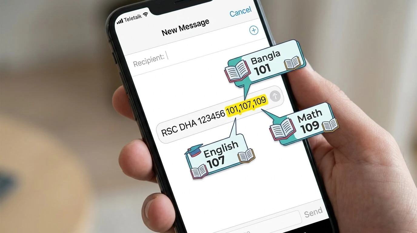 এক SMS এ একাধিক বিষয়ের কোড দিয়ে বোর্ড চ্যালেঞ্জ